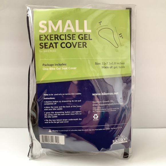 BIKEROO Gel Bike Seat Cover NEW Spin Class Narrow Padded Cushion Purple Small - Picture 6 of 9